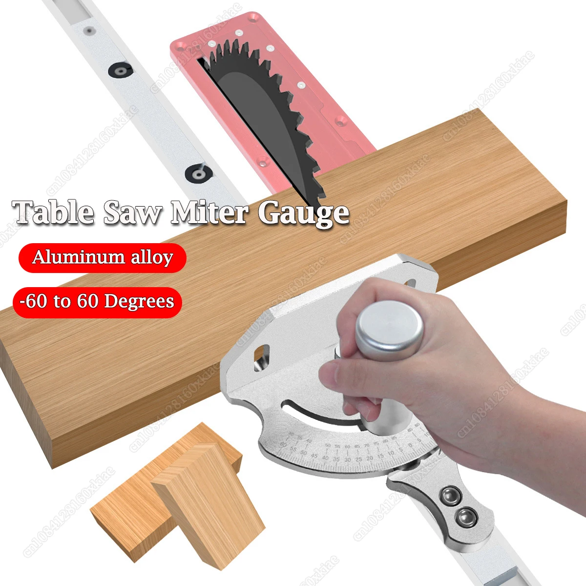 

Precision Miter Gauge 0-60° Universal Table Saw Protractor Push Handle W/ Fixed Angle Gear Shifting Hole - T Track Angle Ruler