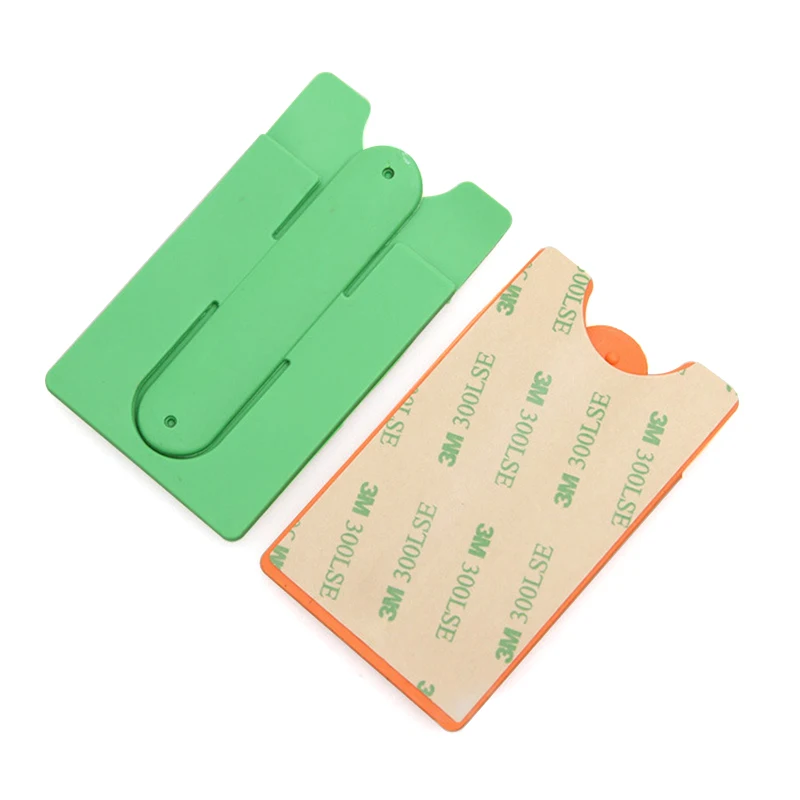 1 Piece Silicone U-shaped Holder Case Pouch For Cell Phone Colorful Card Holder Fashion Adhesive Sticker Back Cover