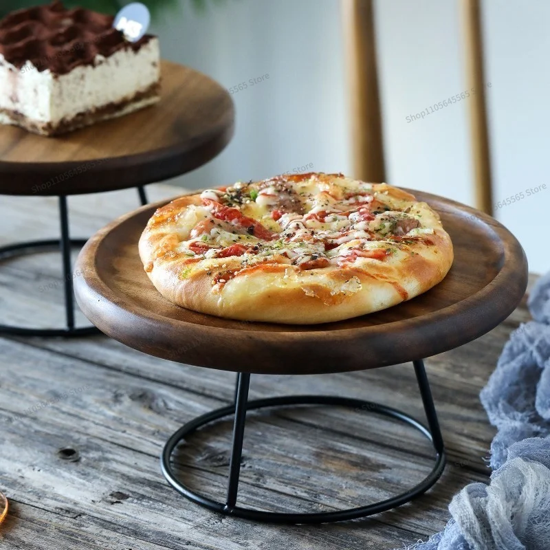 For Walnut Pizza Board with Stand Display Tray