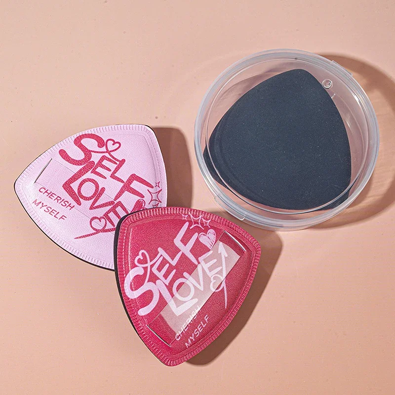 1/2 pçs pó puff rosto maquiagem esponja triângulo macio pó puffs para pó solto corpo pó cosméticos fundação esponja pacote