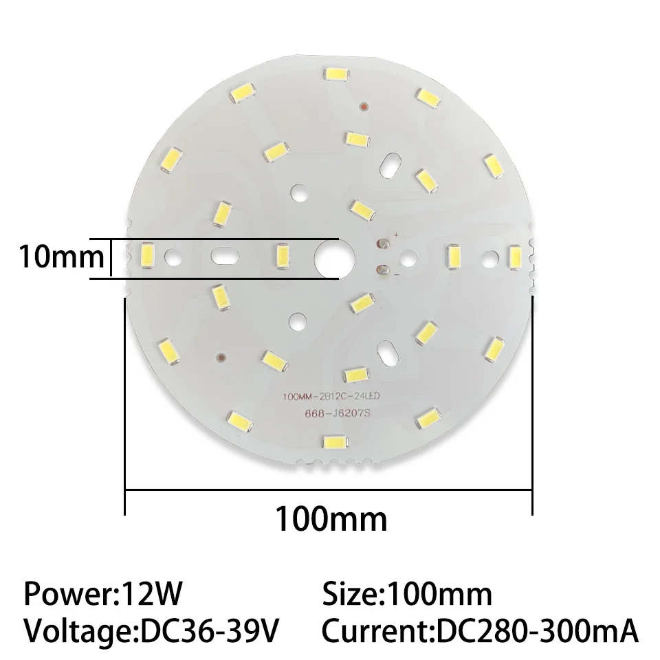 5pcs/lot 12W 50mm 55mm 65mm 85mm 100mm SMD5730 Brightness Light Board Led Lamp Panel PCB With LED For Ceiling Light