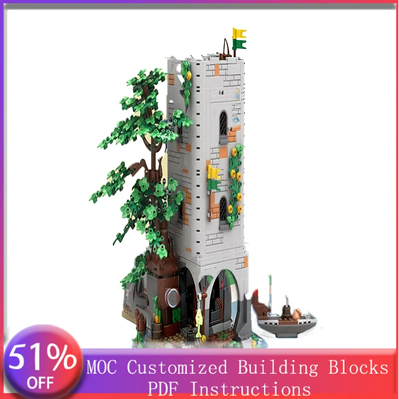 

1305 PCS Modular Building Forestmen River Fortress MOC Customize Modular Building Block Educational DIY Boys Festival Toy Gift