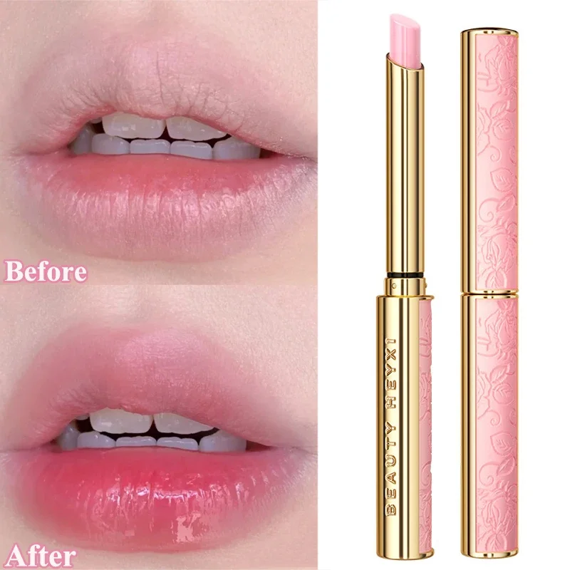 Bálsamo labial Honey Peach que cambia de Color, lápiz labial hidratante duradero, Rosa Nude, antisecado, hidratación de labios, maquillaje cosmético