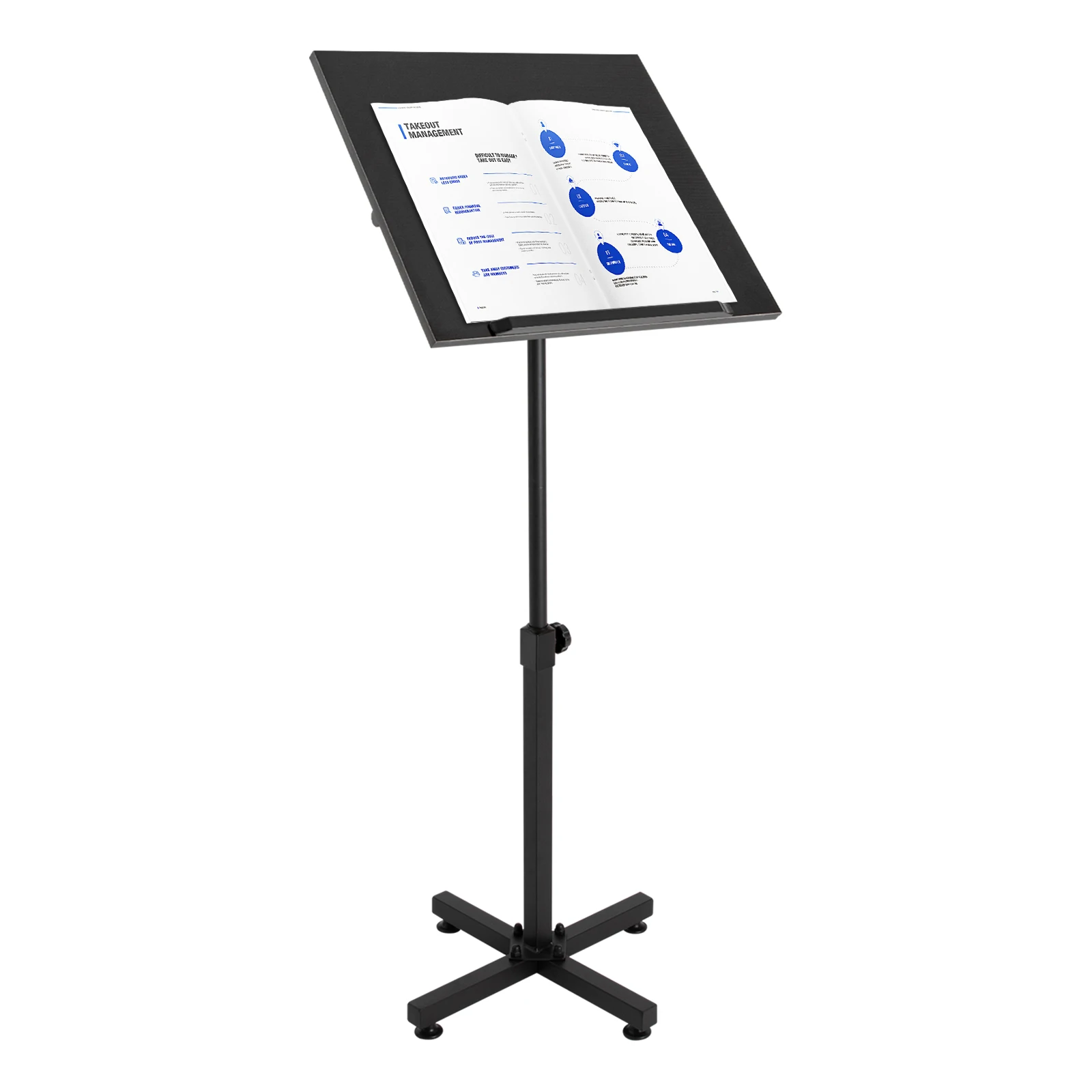 Lectern Podium Stand Height Adjustable Laptop Table Portable Presentation Standing Tilting Desktop with Edge Stopper