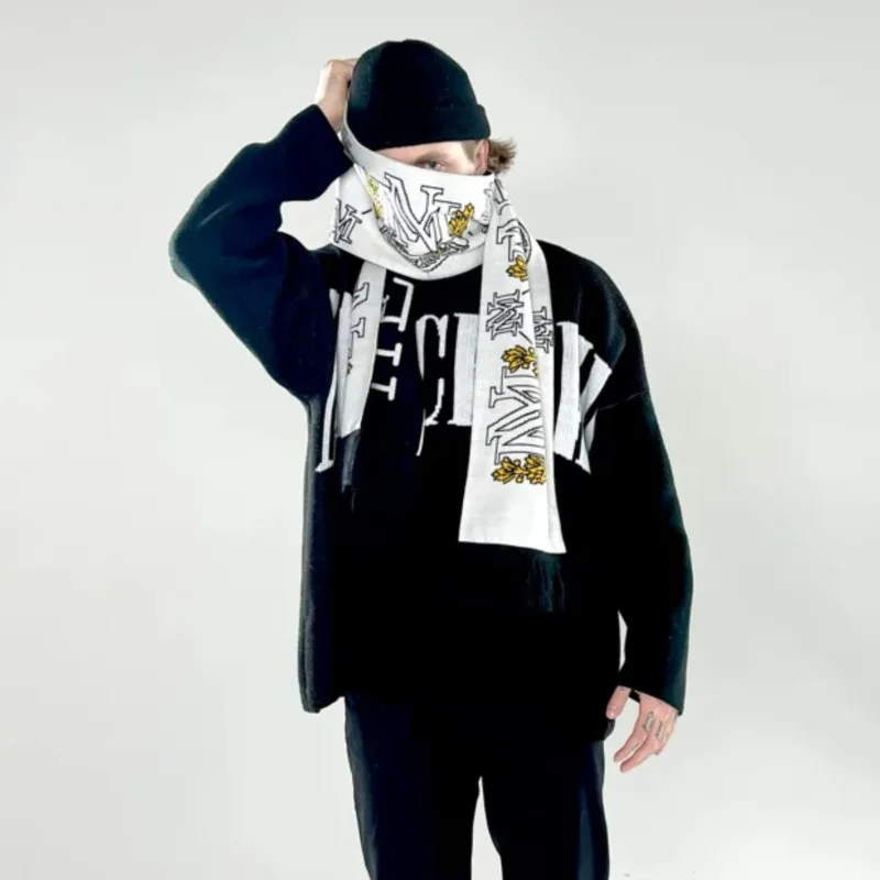 

Knitted Winter Scarf Women Scarves Adult Scarves For Ladies Scarf Kpop Hip Hop Punk Emo Goth Fashion Warm Accessory Y2K Scarf