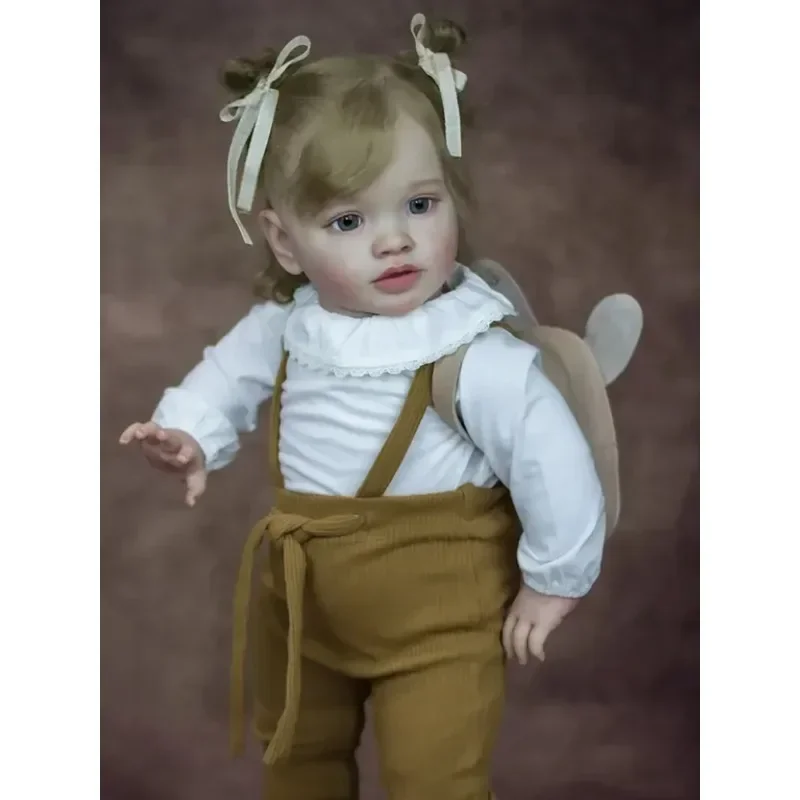 66cm Cotton Body Pippa Huge Baby Doll with 3D Skin Multiple Layers Painting with Visible Veins Rooted Hair Reborn Doll