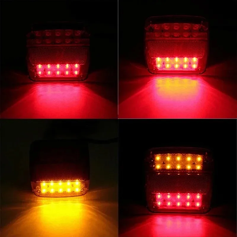 12V Trailer Truck LED Tail Light 20 LED Taillight Brake Stop Turn Signal Indicator LED Light Lamp