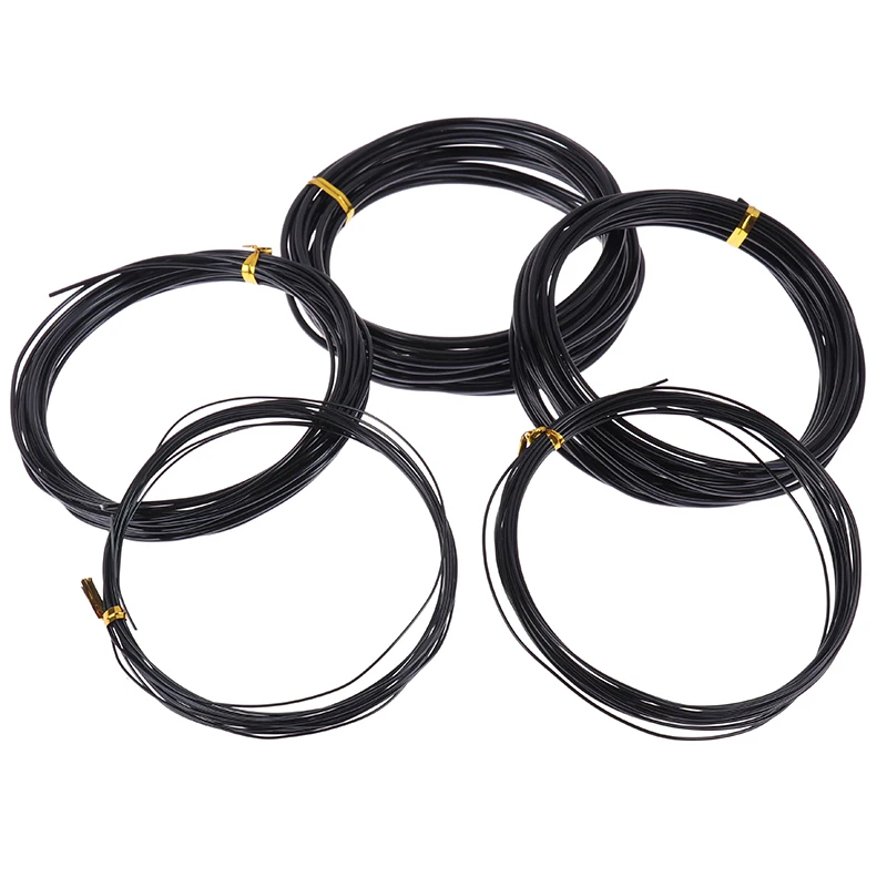 Total 5m (Black) Bonsai Wires Anodized Aluminum Bonsai Training Wire With 5 Sizes (1.0 Mm,1.5 Mm,2.0 Mm 2.5mm .3mm)