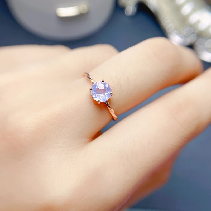 Rare color Lavender CRYSTAL RING 925 Sterling Silver Ring women's grand new product