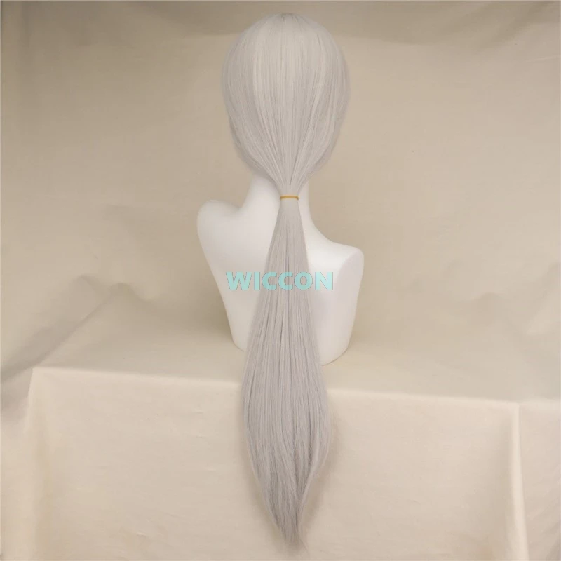 Anime Quaanxi Cosplay Silver Gray Long Wig Eyes Patch Women Cosplay Anime Halloween Party Role Play Heat-resistant Fiber Hair view 5