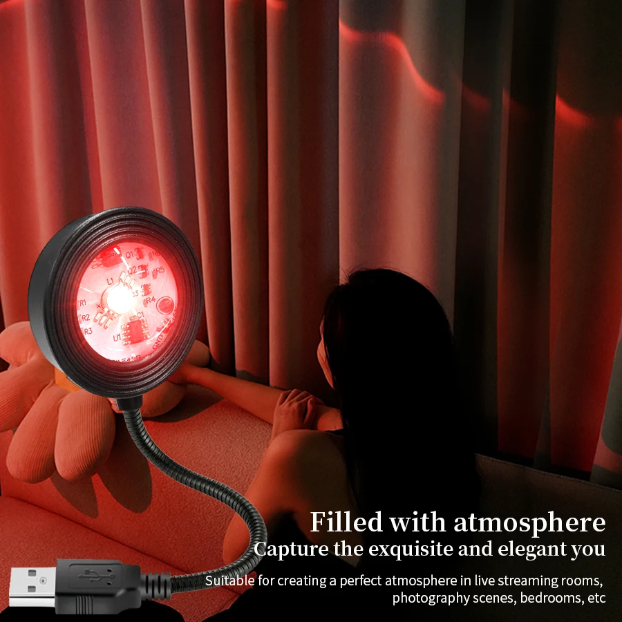 USB Sunset Projection Light 5V Colorful Ambient Night Lamp For Party Bedroom Living Room Wall Photography Decoration Lighting