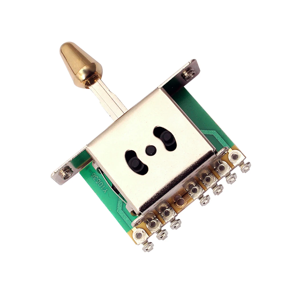 

Golden Hat 5 Way Pickup Selector with Tip for Guitar Aluminum Alloy Switch Simple Bass