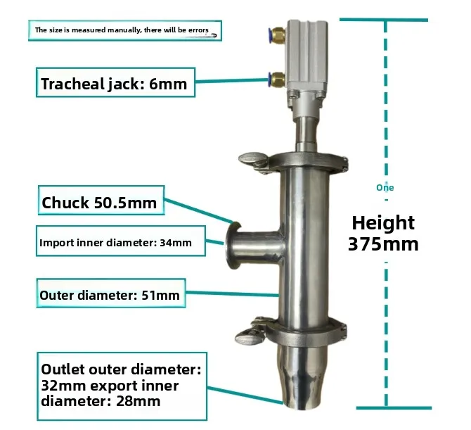 

Pneumatic Anti-Drip Filling Nozzle For Liquid Paste Sauce Filling Head Valve Part Of Semi-Automatic Filling Machine