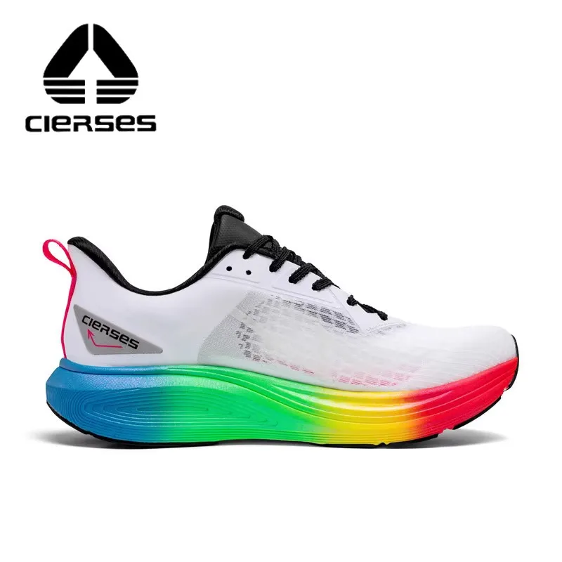 CIERSES  Full Palm Marathon Racing Track and Field Training High Wear   High Rebound Propulsion Fabric Running Shoes 2438-4