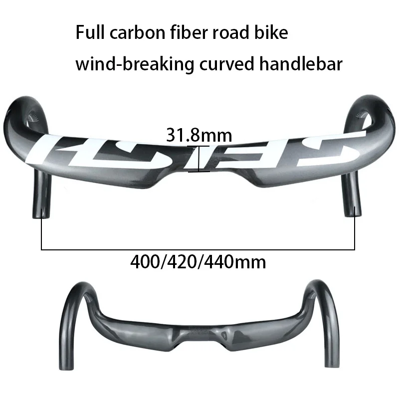 For SPECIALIZ full carbon fiber 31.8mm road bike wind-breaking bend handlebar 400/420/440mm inner wiring bicycle bend handlebar