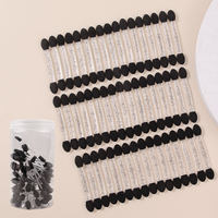 50PCS double-headed sponge eyeshadow brush, multi-functional applicator and smuder +1PCS transparent storage jar makeup tool