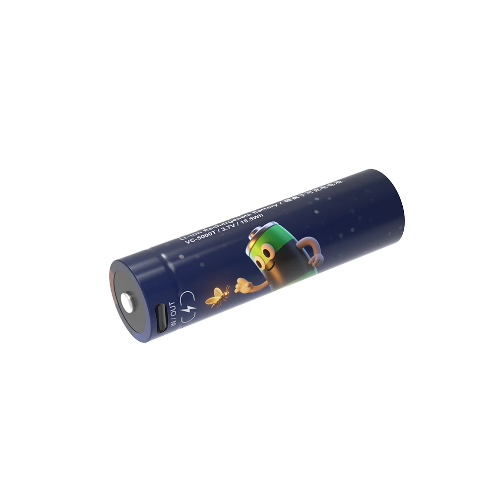 VariCore Type-c VC-5000T 21700 multi-function lithium battery 3.7V 5000mAh type-c input and output 5V output.
