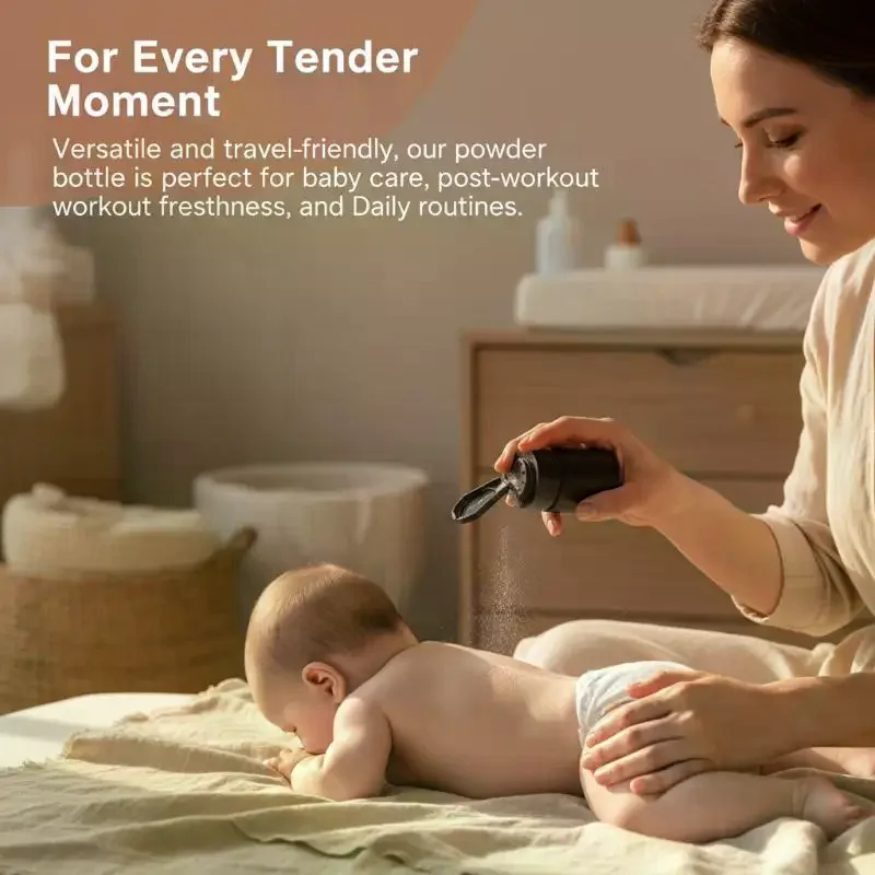 70ml Flip Cover Talcum Powder Bottle Portable Refillable Dispenser Cosmetic Powder Container for Baby Bath