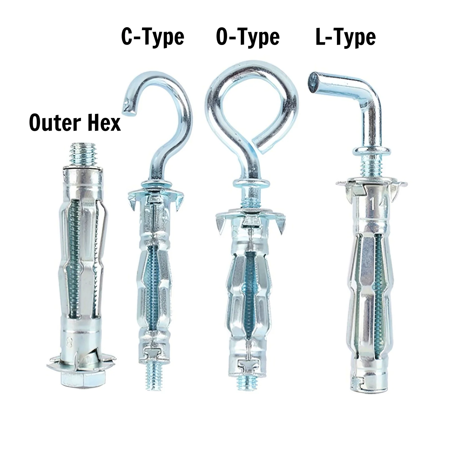 M4M5M6M8 Gypsum Board Drywall Anchor Expansion Screws Bolt Pipe Wall Ceiling Anchor Tube Pipe Fixing Hollow Plug Metal Heavy Set