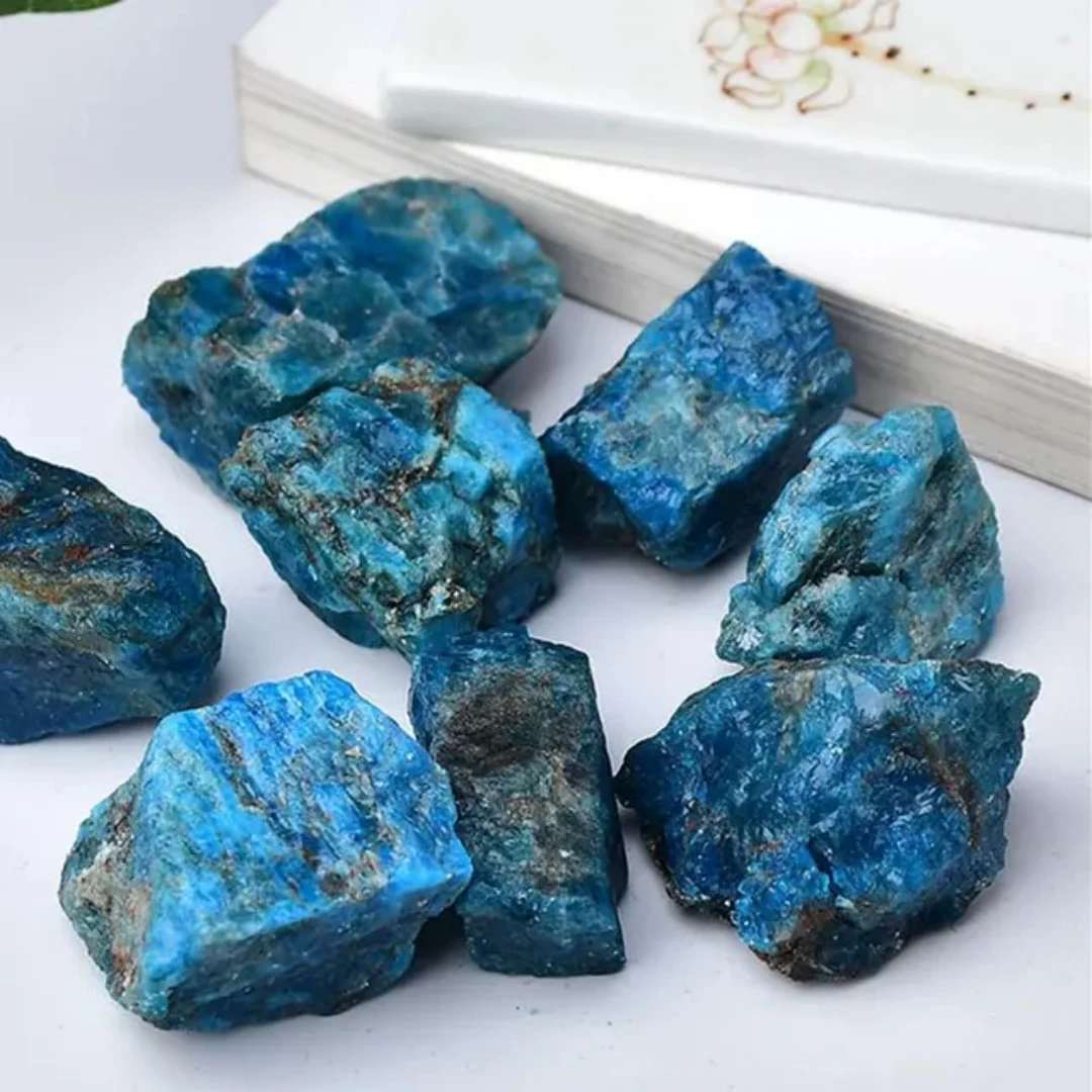 40g/120g/240g Natural Blue Apatite Raw Stone, Irregular shape mineral specimen ore, Fish Tank Garden Bonsai Home Decoration Gift