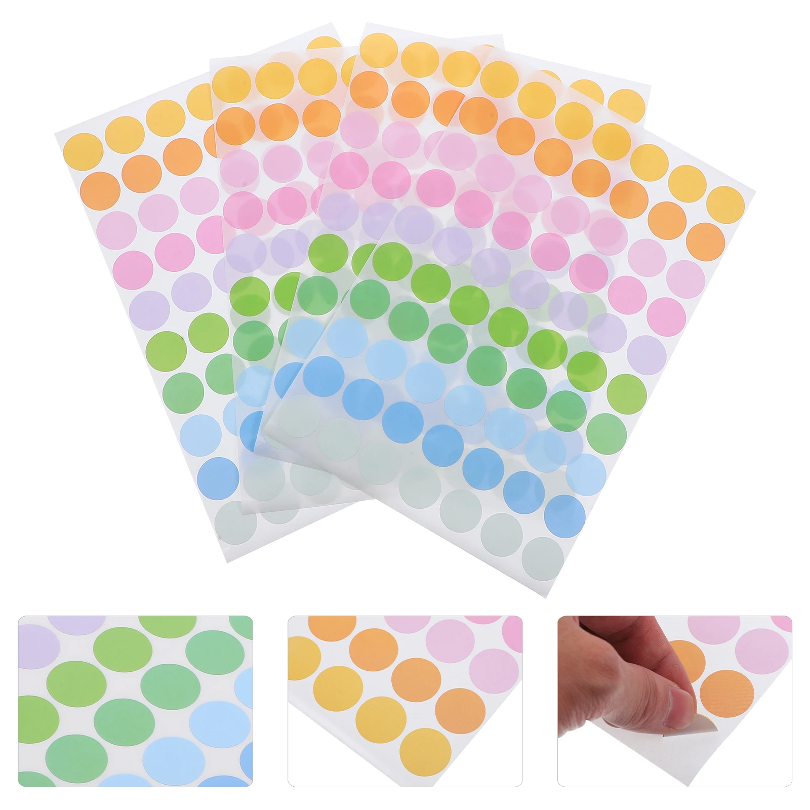 

50 Sheets Colorful Dot Labels Adhesive Name Round Birthday Dots Stickers Colored Small