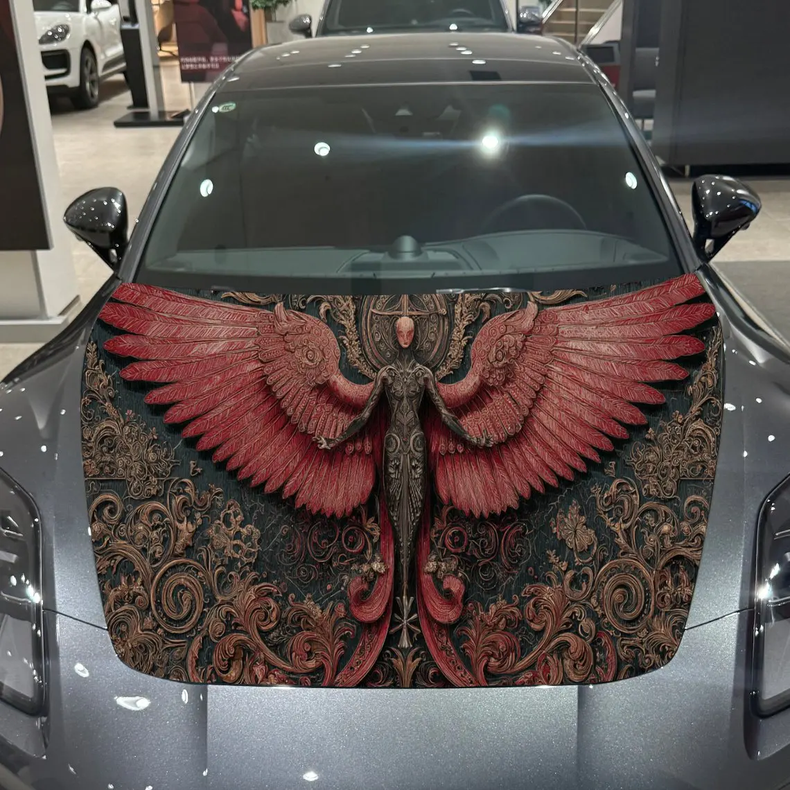 

Mysterious Portrait Sculpture Car Hood Vinyl Stickers Car Surface Protection Decal Car Decoration Cover Vinyl Wraps Waterproof S
