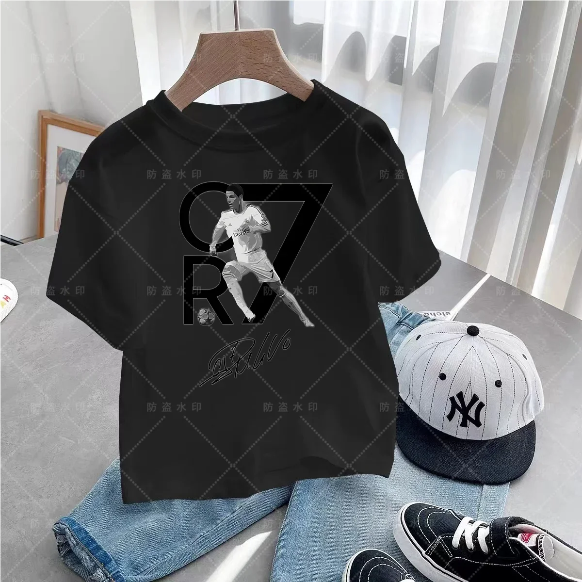 Cristiano Ronaldo Summer Fashion New T-Shirt Football Star Casual Round Neck Boys Printing Short Sleeve Hip Hop Kids T-Shirt
