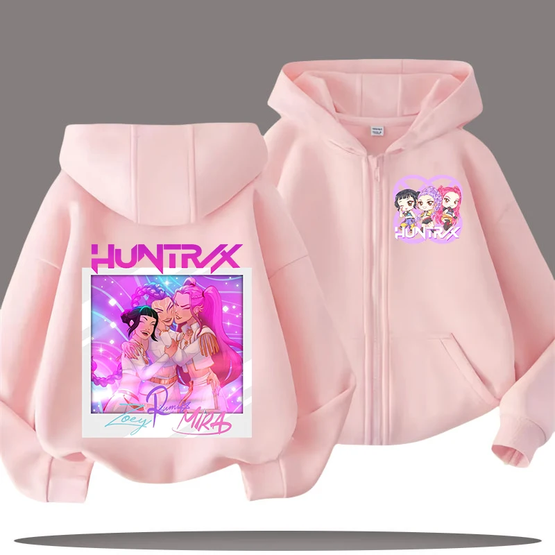 K-pop Demon Hunters Kapmantel voor Kind Anime Huntrix Rumi Zoey Cartoon Mode Zip Jas Jongen Meisje Leuke Top Kinderkleding Gift