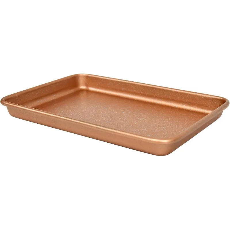 Rose Gold 9 x 6 x 0.75-Inch Toaster Oven Ultimate Series Commercial Weight Ceramic Non-Stick Coating Baking Pan