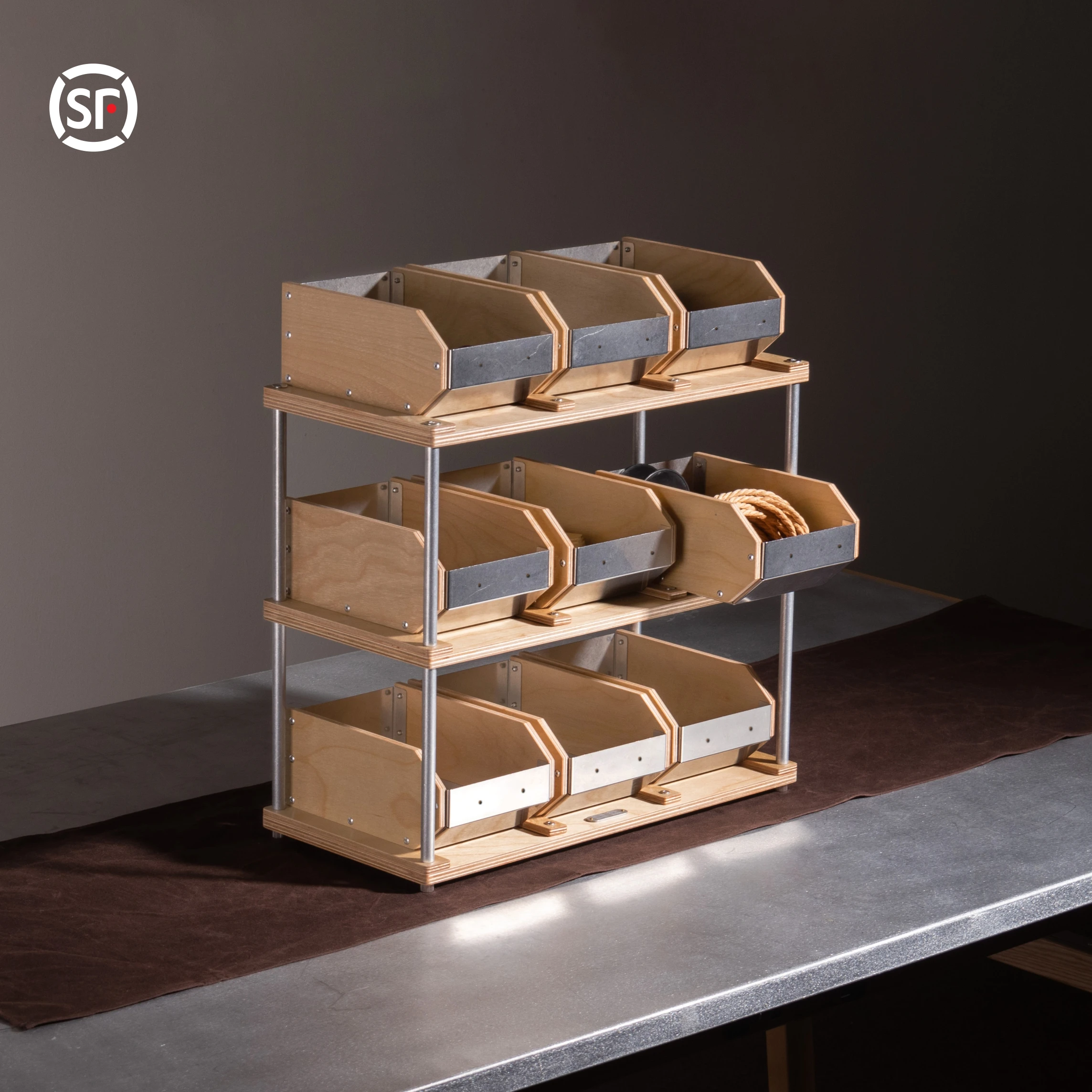 Portable Desktop Organizer Box Multi-Functional Display Shelf Stackable Home Office Storage Set for Efficient Space Management