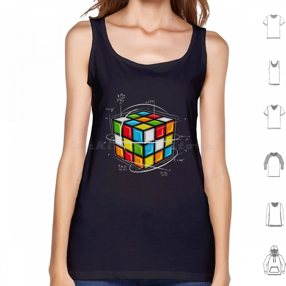 Cool Rubics Player Cube Vintage Color Math Lover Tank Tops Vest Sleeveless Puzzles Cube Rubics Cube Cool Games Cool Math