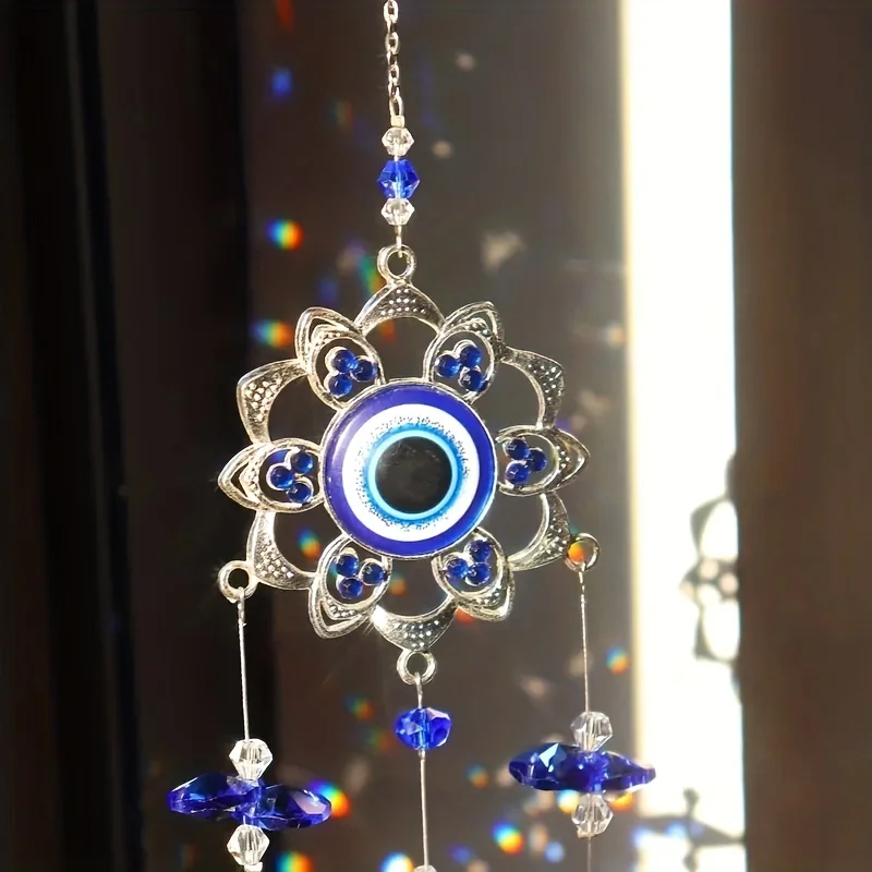 Crystal Blue Evil Eye Suncatcher: Love, Protection & Magic - Perfect for Weddings, Housewarmings & More