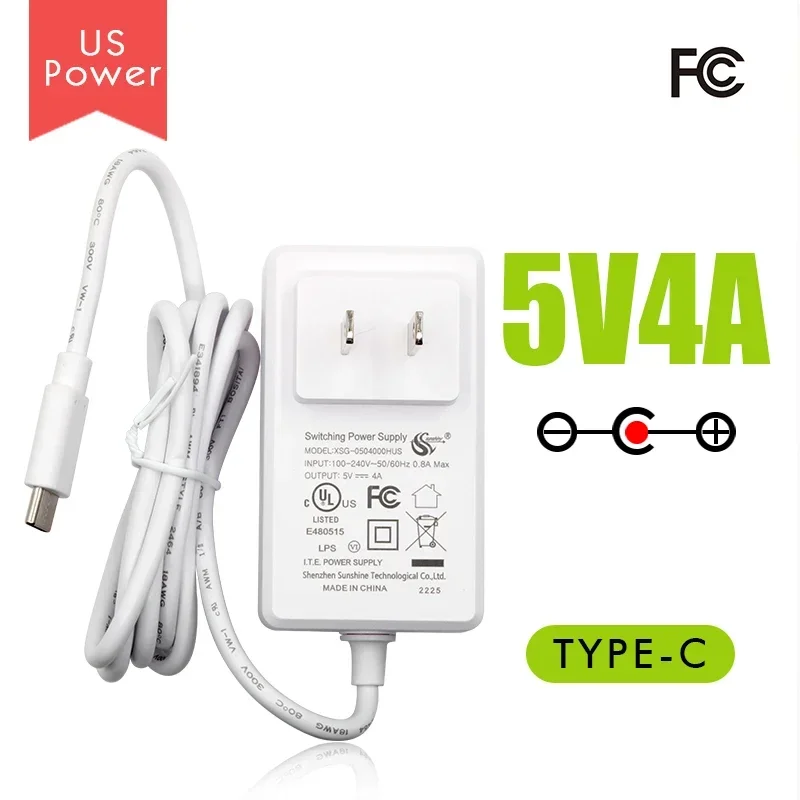 Orange Pi 5V4A EU/US Type-C Power Supply for  OPi (5/5B/ Plus/4 LTS/800)
