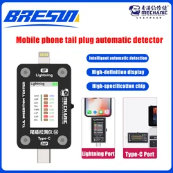 Mechanic T824 SE Mobile Phone Tail Insertion Detector Automatic Tail Plug Tester For Lightning 8P / Type-C 24P Interface