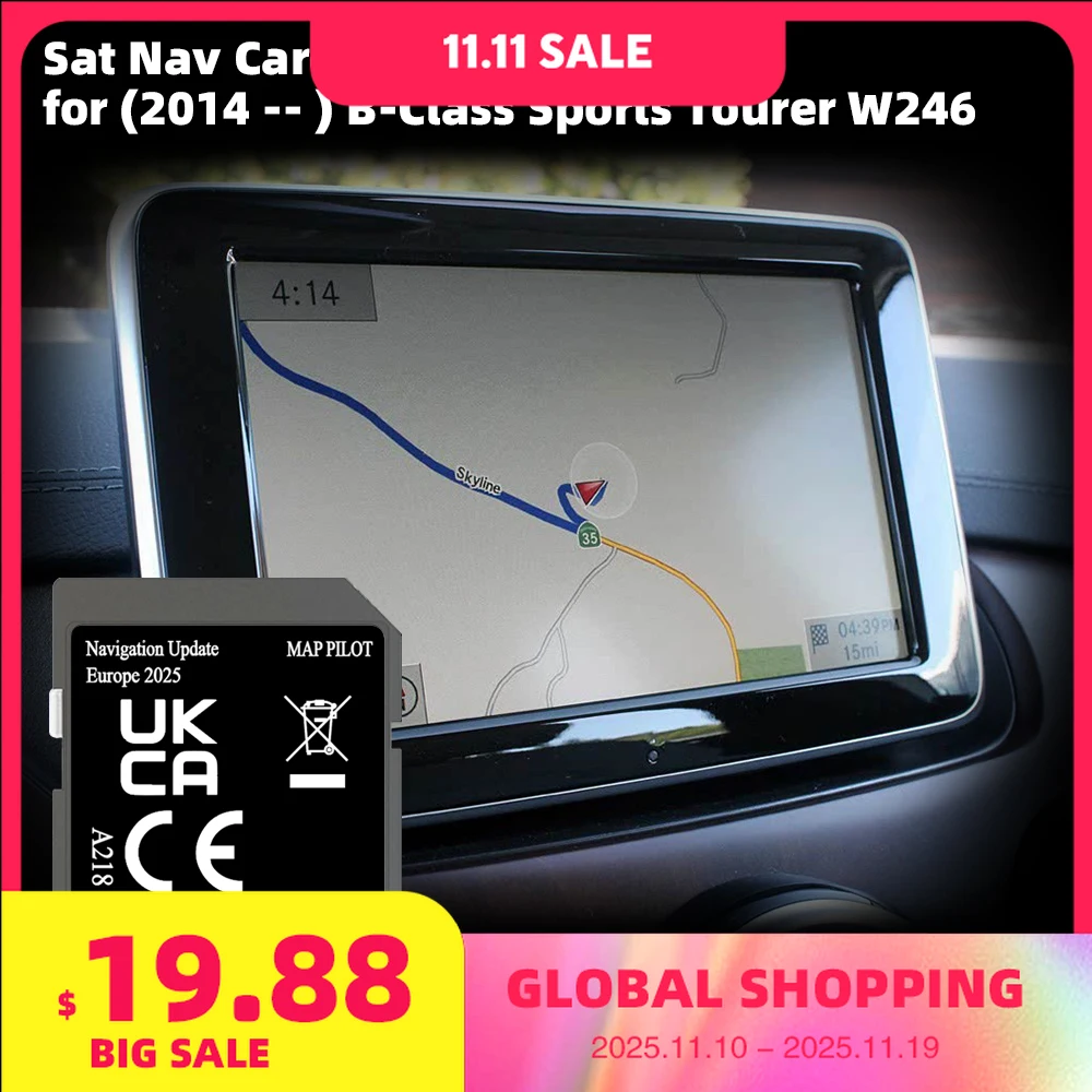

A218 V20 Compatibility with for Mercedes B-Class 2014-2020 Kosovo Croatia Navigation GPS 32GB SD Card