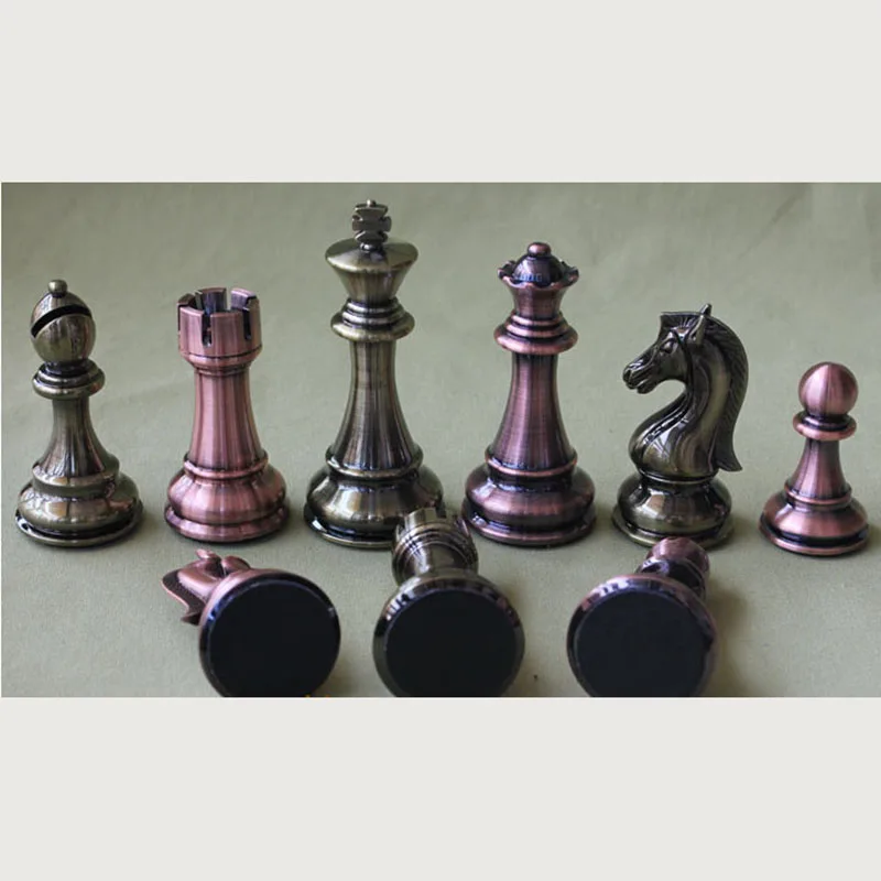 BSTFAMLY Chessmen Set High-grade bronze chess piece king high 110MM feel stable and generous design beautiful Chess game I178