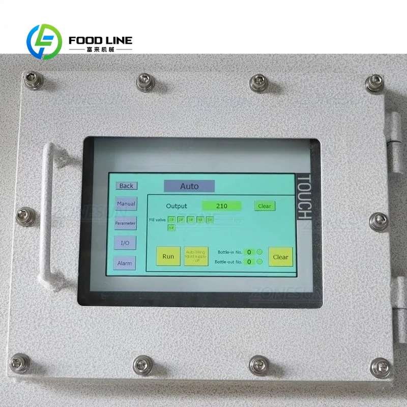 Customized 6 Heads Linear Gravity Chemical Liquid Filling Machine, Explosion Proof Design for Industrial Chemical Plants