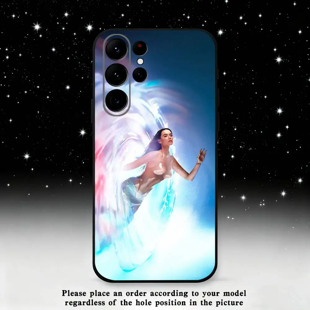 Casing Ponsel K-Katy P-Perry Singer Untuk Samsung S25, S24 Ultra, S20, S30 plus, S22 plus, S23, S30 Ultra 5G Silikon Hitam