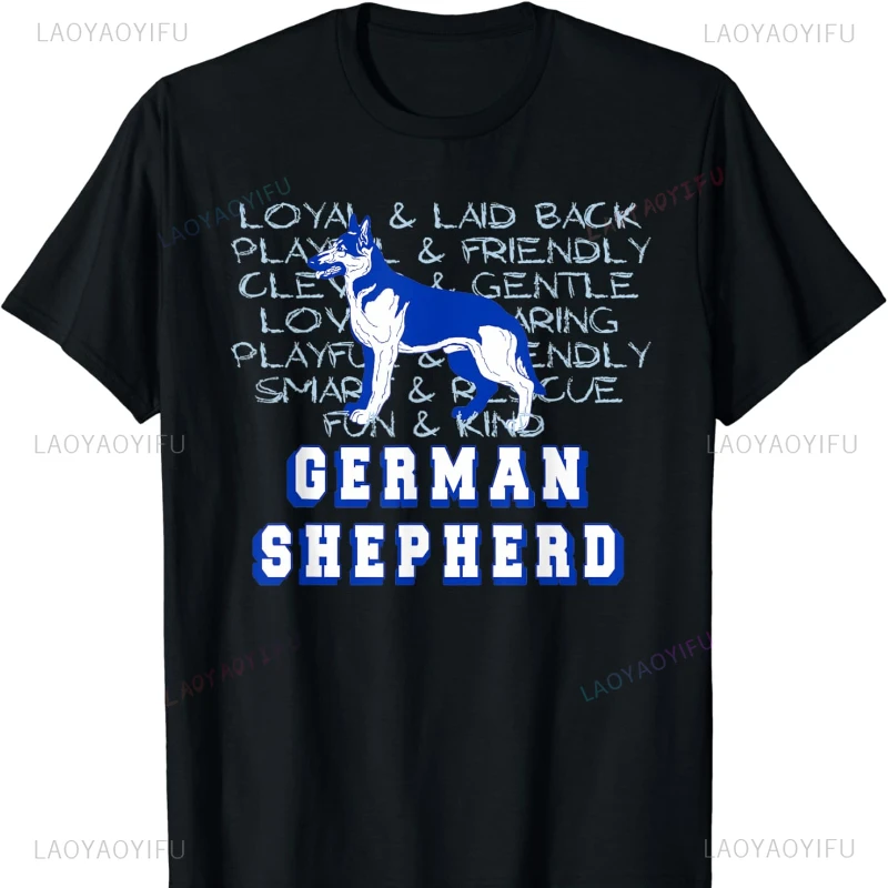 Dogs Owner German Shepherd Dog Breed Animal Gift Cotton T-shirt Graphic T Shirts  Clothing Shirts for  Vintage Tops unisex
