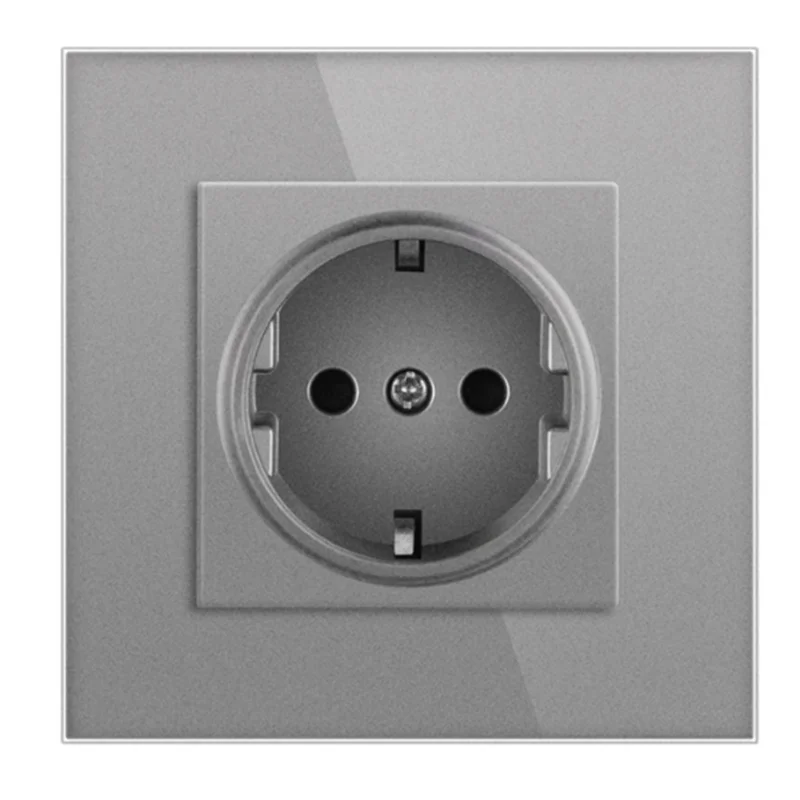 A34R Mechanical Button Switch 1Way 1/2Gang Wall Light Switch Electrical Socket TV CAT6 Socket Glass Panel Switch