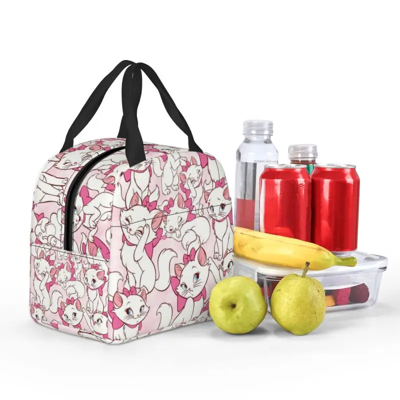 Marie Cat-Bolsa de almuerzo personalizada para mujer y niño, bolso portátil con aislamiento térmico, bolsa de mano para comida escolar