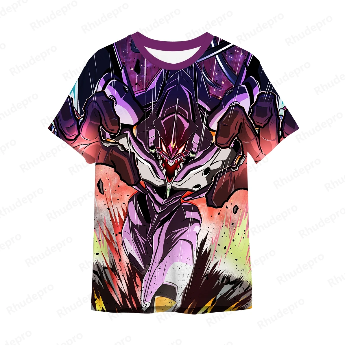 2024 Neon Genesis Evangelion T-shirt Short Y2k Tops Oversized Men High Quality Tee Anime Casual T-shirts Trend Fashion 5XL