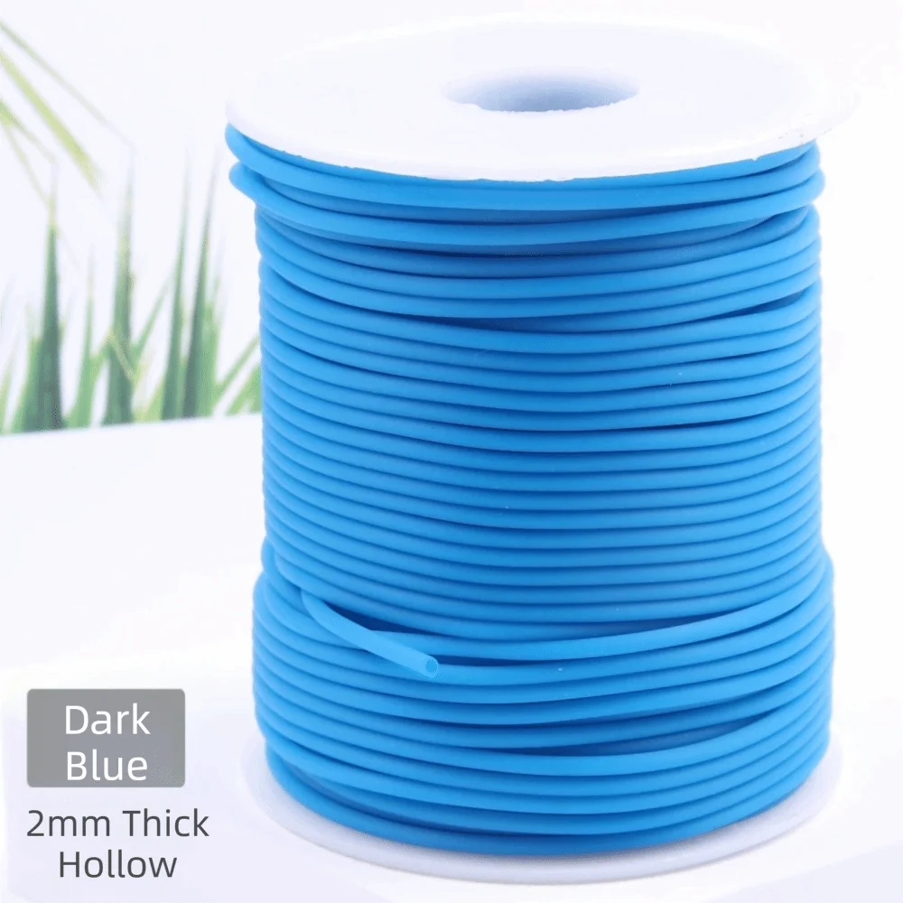 Round Shape Hollow Rubber Tubing Transparent Hose Colorful Design Elastic Knitting Cord 2mm Diameter Resistance Material