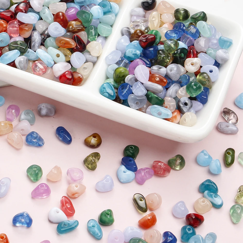 180 Stück gemischte unregelmäßige Acrylperlen 4-9mm bunte Kunststoff-Abstandsperlen für DIY-Schmuckherstellung, Armbänder, Bastelzubehör – Detail 6