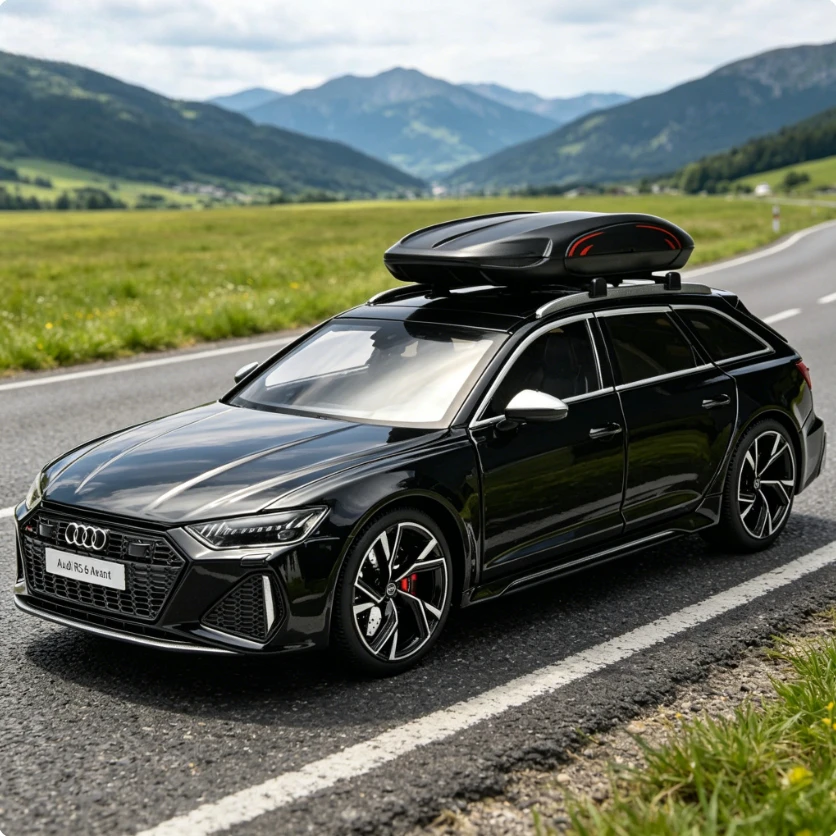 1-18-genuine-rs6-avant-travel-edition-static-diecast-car-model-detailed-desktop-ornament-premium-birthday-gift-for-boyfriend