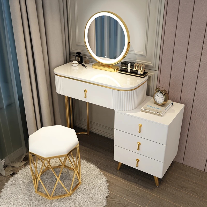 

Floor Dressing Vanity Makeup Table Bedroom Vanity Komoda Hollywood Dressing Table Drawer Mirrors Mesa Tocador Dressers Furniture