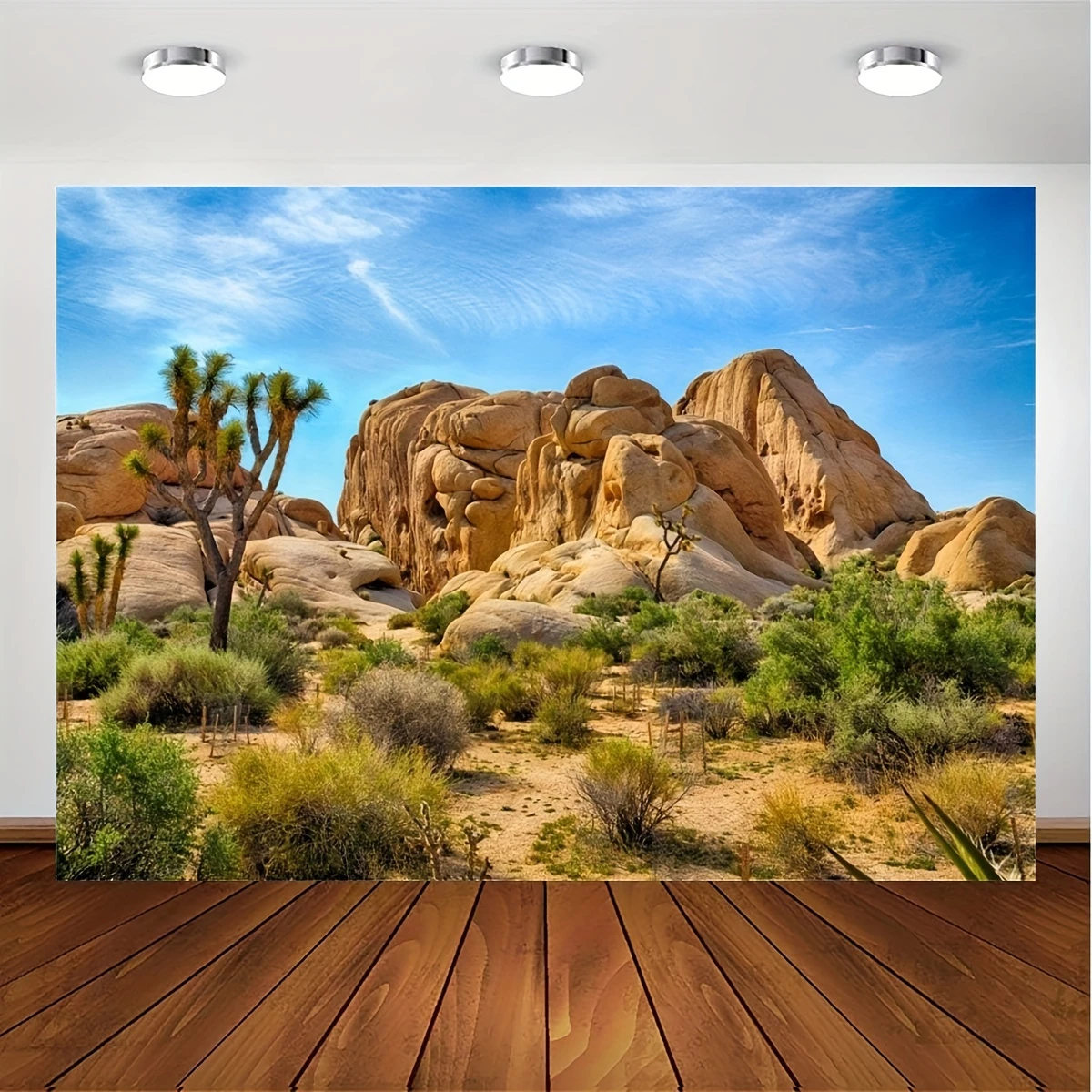 Arid cactus, sandstone rock climate, mountain range and desert scenery background, desert terrace background