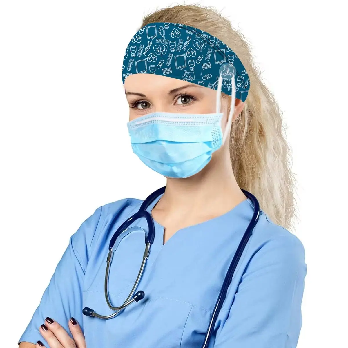 Button hair band	Medical care	Outdoor	Women's headbands for hair Solid color Cute Hair bands springs Mask accessory