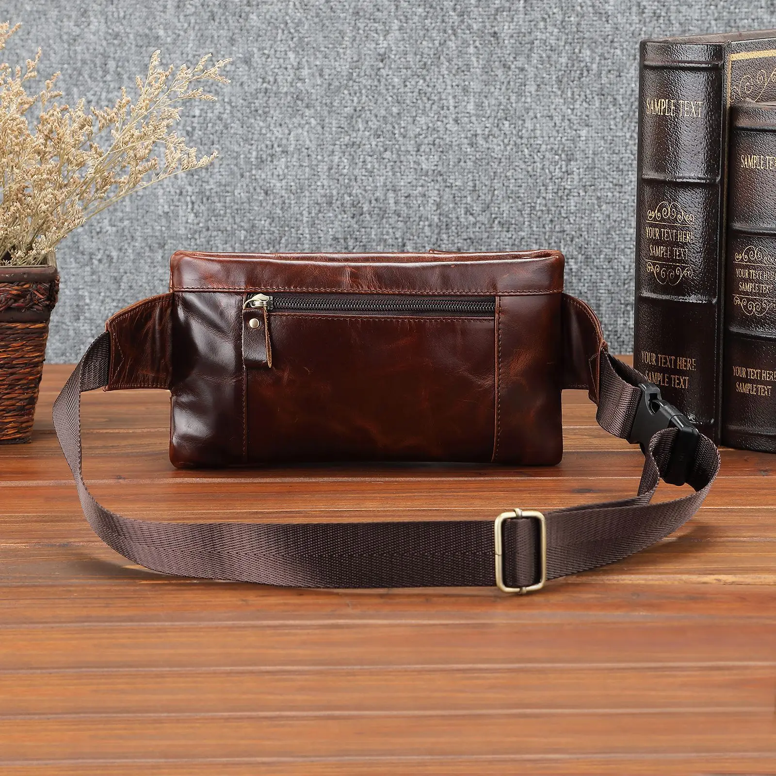 Genuine Leather Men Waist Bag Vintage Male Fanny Bag Belt Pack Phone Pouch Travel Casual Crossbody Chest Bag Outdoot Handbag