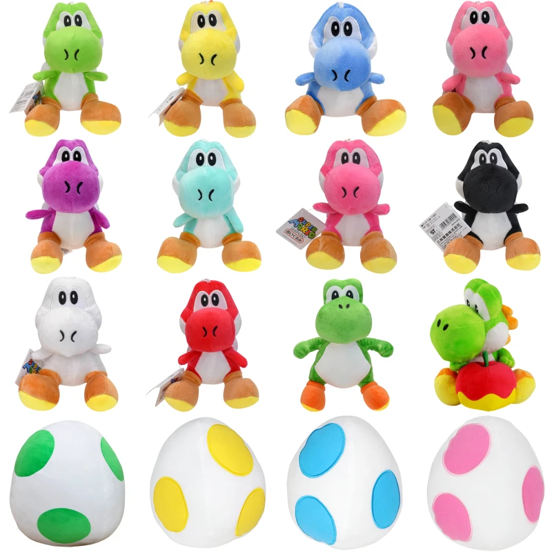 18 Styles Mario Bros Green Yoshi Egg Soft Plush Toys Cute Anime Figure Stuffed Animals Peluche Dolls Festivals Gifts Kids Adults